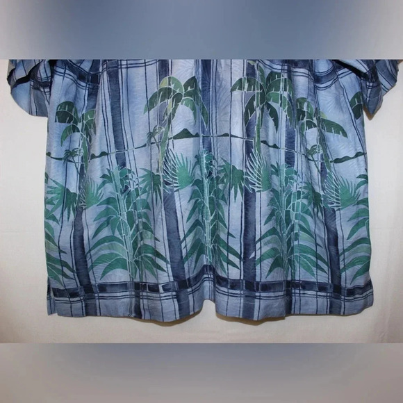 Tommy Bahama 100% Silk Short Sleeve Tropical Palm Tree Button Down Shirt Large - Picture 10 of 12